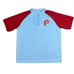 Herr's Philadelphia Phillies MLB Logo Jersey Adult Large 1/4 Zip Polyester Tee